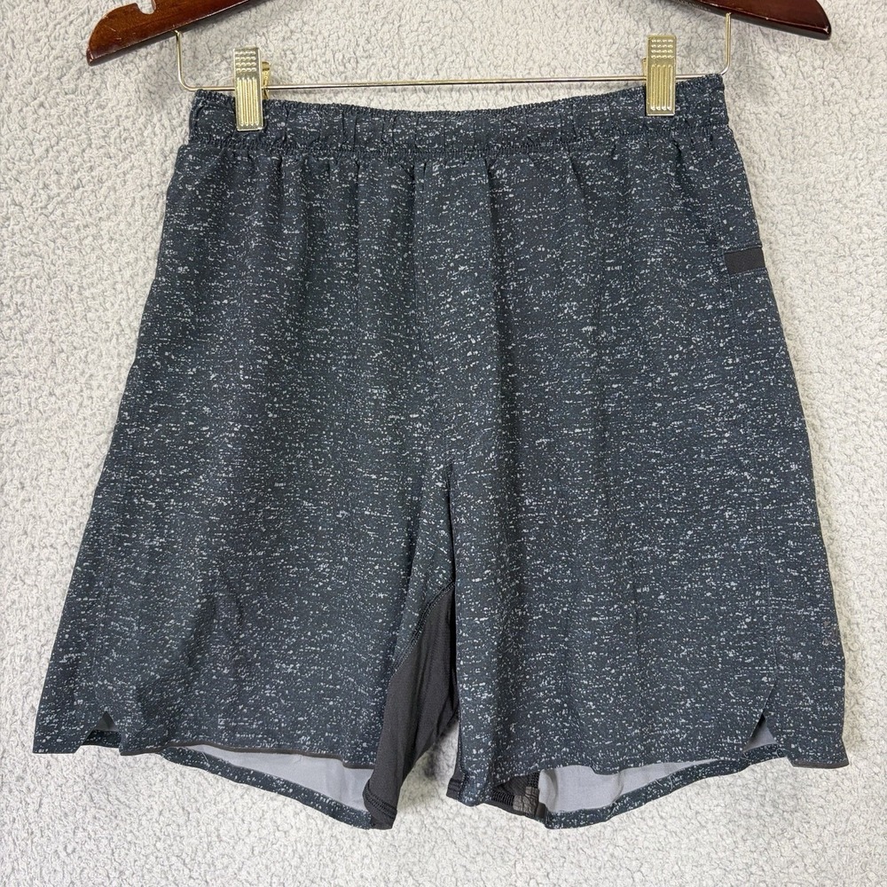 Lululemon Surge Running Shorts Mens Small Black Gray 6" Athletic Gym Reflective